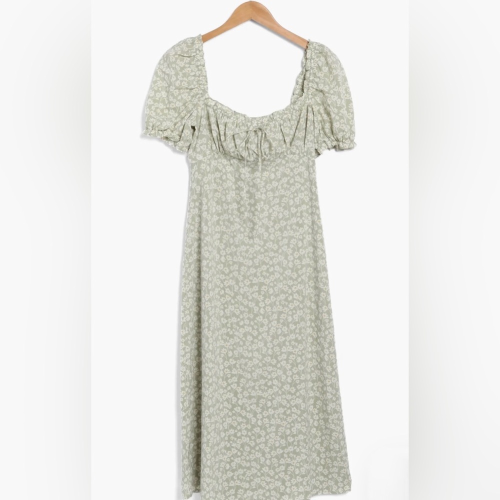 WAYF Georgette Floral Ruched Mini Dress